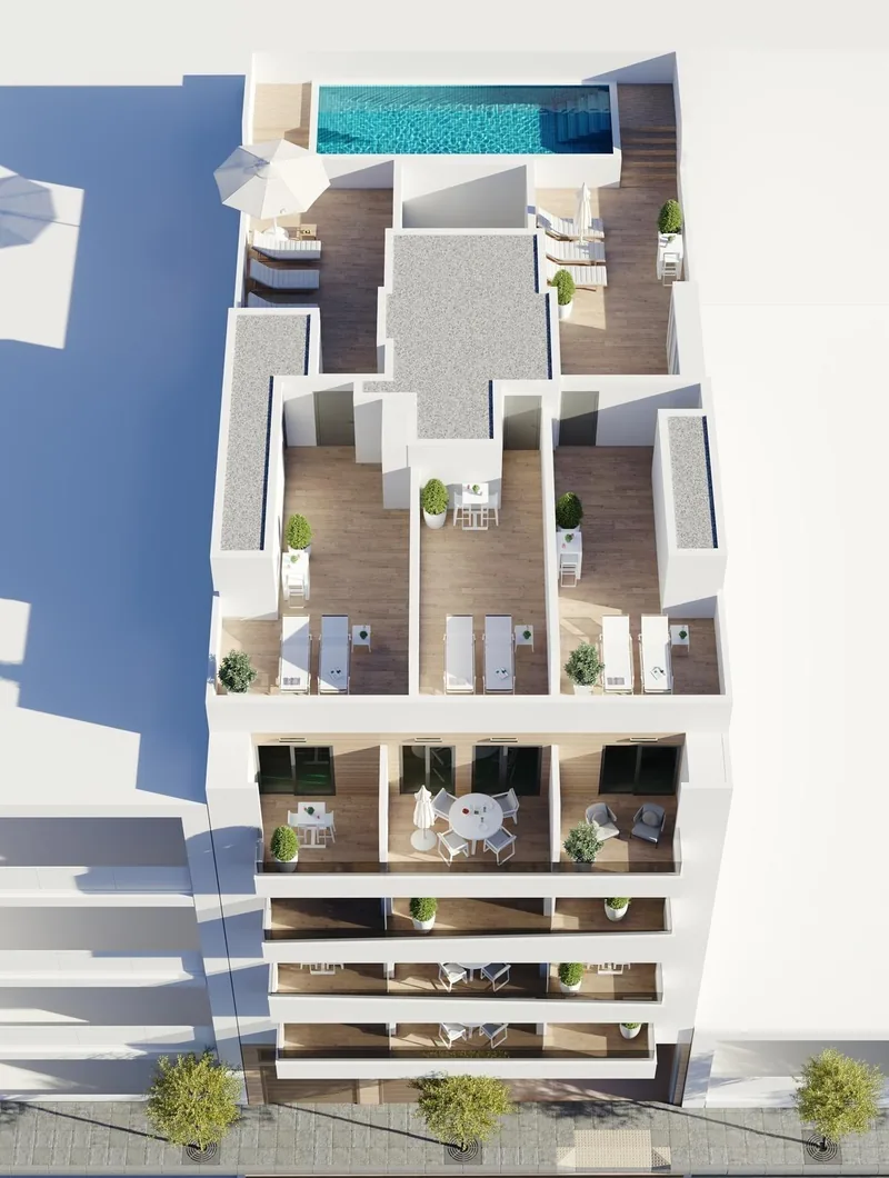 Nieuwbouwappartementen in Torrevieja Op slechts 600 m van het strand Playa del Cura